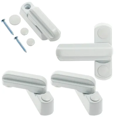 Fenstersicherung 4er-Set, Zinklegierung, T-Form, Weiß