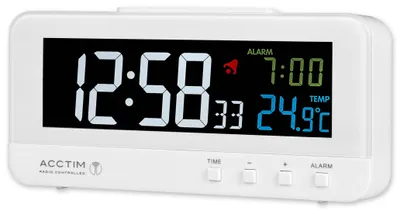 Funkwecker mit LED-Farbdisplay, Alarm, Datum & Temperatur