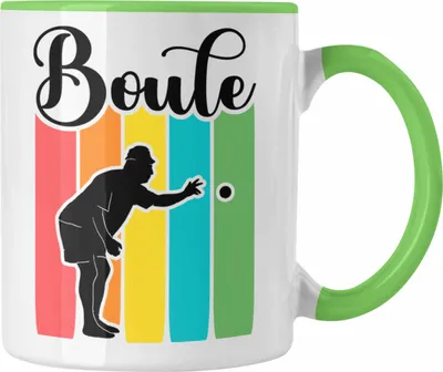 Produktbild von Trendation - Boule Tasse Geschenk Boule-Spieler Geschenkidee Spruch Vintage Boule Grafik (Grün)