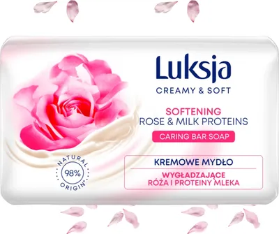 Zdjęcie produktu dla Luksja Creamy & Soft Kremowe mydło w kostce Róża i Proteiny mleka 90 g