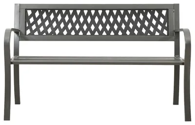 Produktbild von vidaXL Gartenbank 125 cm Stahl Grau