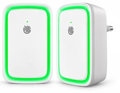 Produktbild von Ionisator Luft 2er Set, Luftionisator ohne Filter, leiser Steckdosen Luftreiniger mit LED-Anzeige, 3 Stufen, energiesparend für Innenräume