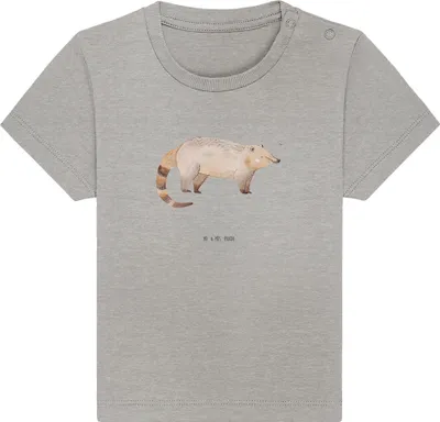 Produktbild von Mr. & Mrs. Panda Babyshirt Nasenbär 24. - 36. Monat - Heather Grey - Geschenk, Lustige Sprüche, Nasenbären, T-Shirt Baby, Bär,  Shirt, Oberteil, Top, Rüsselbär