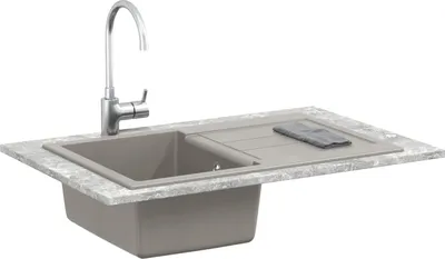 Produktbild von vidaXL Waschbecken Grau 780 x 500 mm 80% Quarz und 20% Harz