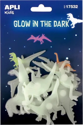 Image de Autocollants de dinosaures lumineux, lot de 9, pour chambre d'enfant