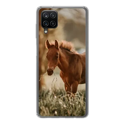 Produktbild von MuchoWow® Handyhülle Schutzhülle Hülle für Samsung Galaxy A12 Pferd - Licht - Wiese Silikon Softcase Handy Hülle - Bild