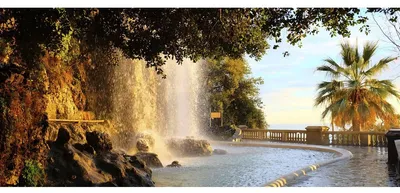 Image de Tableau toile parc colline 45x135 cm, Tableau mural moderne pour décoration intérieure