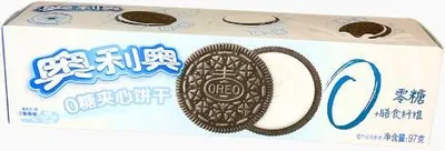 Produktbild von Oreo Thin 0 Zucker - 97g - Dünne Kakaokekse - Zuckerfrei - Snack
