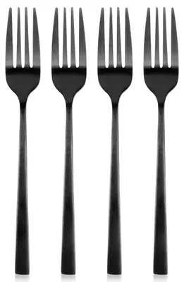 Image de Fourchettes à dessert - Lot de 4 - Acier inoxydable - Noir