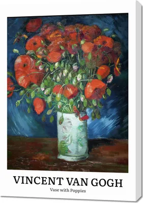 Zdjęcie produktu dla Obraz 70x100cm Design Vase with Poppies, Van Gogh Vintage do Salonu