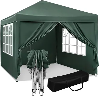 Produktbild von WOLTU Pavillon Pop-Up wasserdichter Faltpavillon, aus Oxford Metallrahmen 3 x 3 m Grün