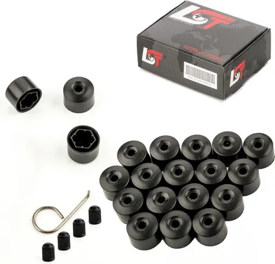 Produktbild von 20x Radschrauben Kappen 17mm schwarz für KIA HYUNDAI DAEWOO DAIHATSU HYUNDAI