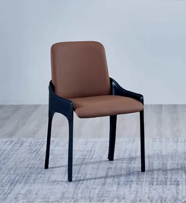 Obrázek produktu pro Hnědá jídelní židle Stylová jednomístná čalouněné židle Židle