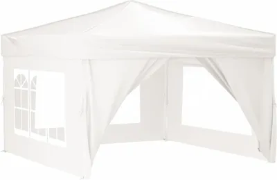Produktbild von vidaXL Partyzelt Faltbar mit Seitenwänden Weiß 3x3 m