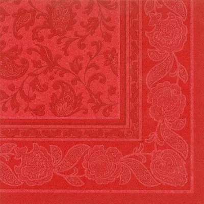 Produktbild von 50 Papstar Servietten ROYAL Collection 1/4-Falz 40 cm x 40 cm rot Ornaments 11667