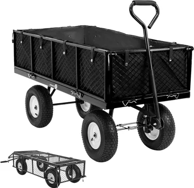 Produktbild von Miweba Bollerwagen | Transportwagen - Handwagen - Transportkarre - Gartenwagen - Gartenkarre - Gerätewagen - klappbar - bis 700 kg belastbar (Schwarz), KI-generiertes Bild