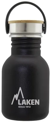 Immagine prodotto di Borraccia in acciaio inossidabile, capacità 0,35 litri, colore nero, marca Laken, unisex, per adulti, robusta