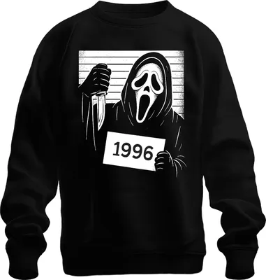 Immagine prodotto di Scream Mask 1996 Halloween Horror Culprit Photo Knife Vintage Retro Unisex Sweatshirt Pullover, Nero, L