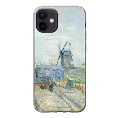 Produktbild von MuchoWow® Handyhülle Schutzhülle Hülle für iPhone 12 Montmartre: Mühlen und Gärten - Vincent van Gogh Silikon Softcase Handy Hülle - Schutzhülle