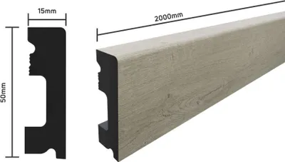 Produktbild von SELITSTYLE Sockelleiste FBL50 Eiche Elegant 2000 x 50 x 15 mm wasserfest