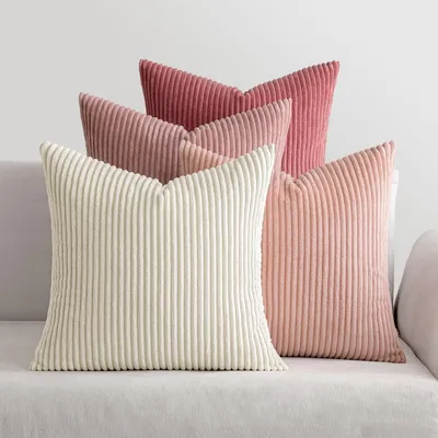 Produktbild von Set aus 4 Corduroy Kissenhüllen - Weiche Dekorative Kissenhüllen 50 x 50 cm