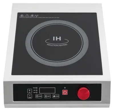 Produktbild von Induktionskochfeld Tischgerät - Gewerbliche Kochplatte 3500W - 220–240V - 10 Leistungsstufen - Digitale Tastensteuerung - Edelstahlgehäuse - Schwarz