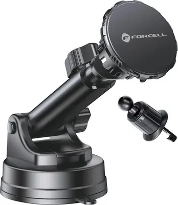 Obrázek produktu pro FORCELL F-Grip Excelence držák do auta pro telefon na čelní sklo/středovou konzolu/ventilační otvor magnetický černý