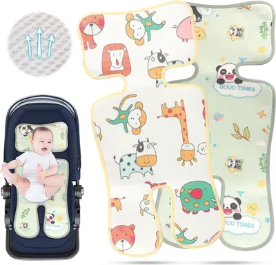 Produktbild von LUFEIS Atmungsaktive Sommer Sitzeinlage, 2 PCS Baby Sitzauflage für Buggy, Kinderwagen Sommer, Universal Sitzeinlage Kindersitz, Babyschale (Panda)