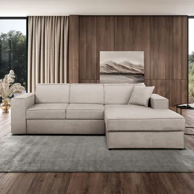 Produktbild von Ecksofa mit Schlaffunktion PEDRO L, Stoff: Velo623, Ottomane: rechts