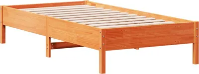 Produktbild von vidaXL Massivholzbett ohne Matratze Wachsbraun 90x190 cm Kiefernholz