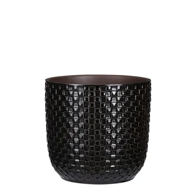 Produktbild von Mica Decorations Daan Blumentopf - H17,5 x Ø19 cm - Schwarz