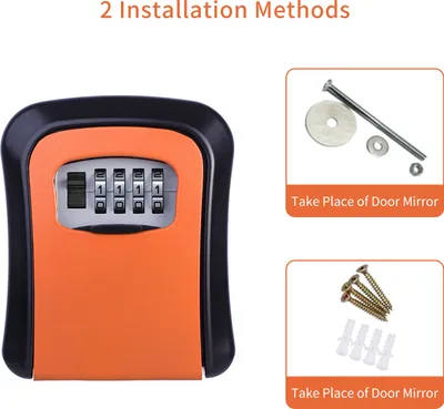 Obrázok produktu pre Kľúčové úložisko Lock Box Wall Mount hliníkovej zliatiny 4-miestna kombinácia Vodotesný Lockbox Key Safe Box Prenosné úložisko pre dom Kľúčová karta U Disk