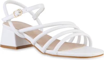 Produktbild von VAN HILL Damen Riemchensandaletten Sandalette Party Schuh 841525, Farbe: Weiß, Größe: 37