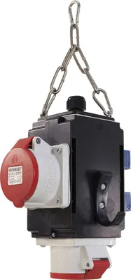 Produktbild von AS SCHWABE Energie-Würfel III zum Aufhängen, IP44, mit 2 Schutzdosen 16A, 230V und 2 CEE-Dosen 16A, 400V 5p (60735)