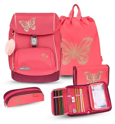 Produktbild von Belmil Comfy Plus Premium Schulranzen Set 4-teilig "Coral"