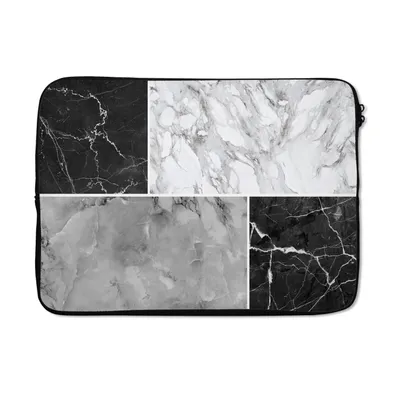 Produktbild von MuchoWow® Laptop Hülle 13 Zoll Marmor - Weiß - Schwarz - Grau Laptoptasche - Laptophülle - Sleeve - Rundumschutz