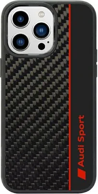 Zdjęcie produktu dla Audi Carbon Fiber Stripe iPhone 14 Pro 6.1 czarny/black hardcase AUS-TPUPCIP14P-R8/D1-BK