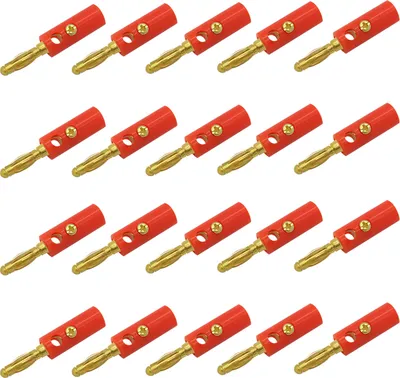 Produktbild von 20x ARLI Bananenstecker rot vergoldet bis 4 mm² Lautsprecherkabel