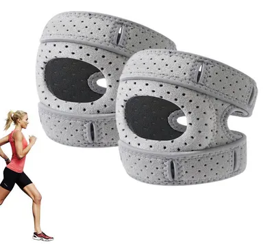 Produktbild von Knieorthese Sport,Patella-Stabilisierer mit Klettverschluss, elastisch und atmungsaktiv, 2er Set Patella-Knieorthese, Universalgröße