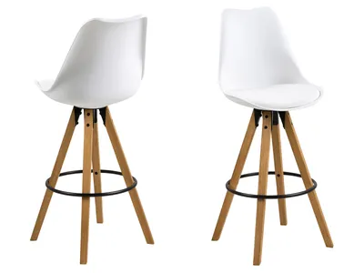 Image de Barhocker >Diva I< (2er Set) in Weiß aus Kunststoff - 48,5x111,5x55cm (BxHxT)
