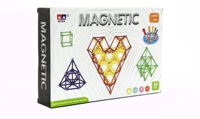 Image de Jeu de construction magnétique, 99 pièces, dans une boîte de 28x19x5 cm