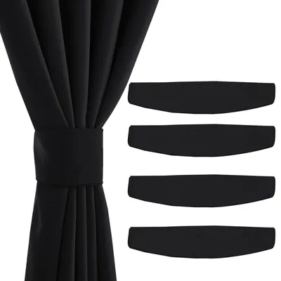 Magnetische Gardinenhalter 4er-Set 47x10 cm Schwarz