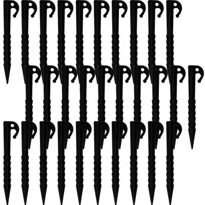 Imagen del producto de Tentharingen de plástico, 14,5 cm, paquete de 20 unidades, para camping