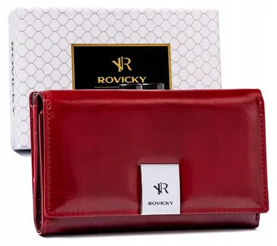 Obrázek produktu pro Rovicky dámská peněženka z přírodní a ekologické kůže červená RFID 14 cm