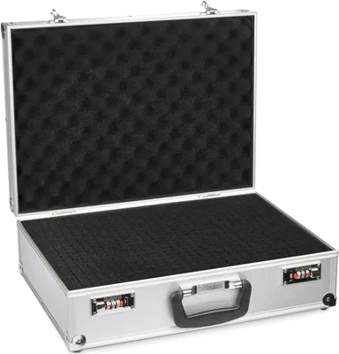 Immagine prodotto di BRUBAKER custodia universale in alluminio per il trasporto - custodia fotografica con schiuma per fotocamere, attrezzature e strumenti - custodia protettiva per fotocamera con chiusura a combinazione - 46,5 x 34 x 15 cm, argento