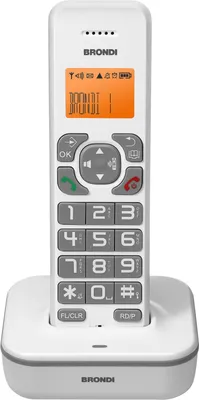 Produktbild von Brondi Bravo Star DECT Telefon Grau Weiß Freisprecheinrichtung