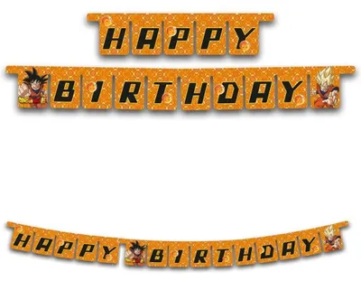 Dragon Ball Happy Birthday Girlande, 3 m, Papier, 1 Stück
