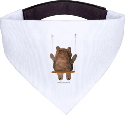 Produktbild von Mr. & Mrs. Panda Halstuch Hund Bär Schaukel - Weiß - Geschenk, Verlust Trauer Trauergeschenk Traurig Trösten Trost Liebeskummer Liebe Verliebt, Für Hunde, Teddy, Bandana