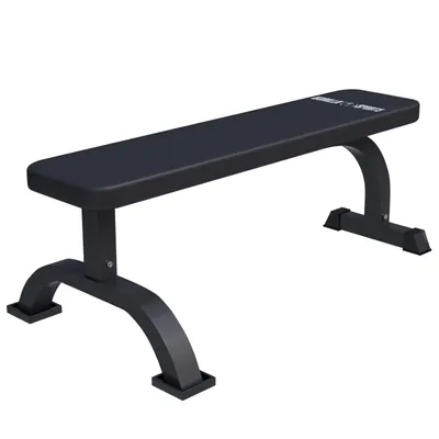 Produktbild von GORILLA SPORTS® Hantelbank - 110 x 58 x 40 cm, bis 250 kg Belastbar, gummierte Füße, Schwarz - Flachbank, Bankdrücken, Trainingsbank, Fitnessbank