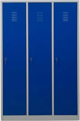 Produktbild von Garderobenspind Camel | 3-Fächer| HxBxT 180x119x50 cm | Zylinderschloss | Grau-Blau